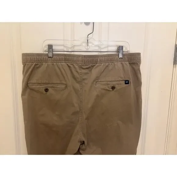 Gap Jogger Pants Mens XL Tan Khaki Skinny Leg Chino Drawstring - Picture 5 of 6